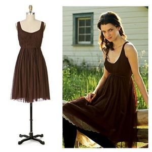 Anthropologie Meadow Brown tulle dress. (Q44).